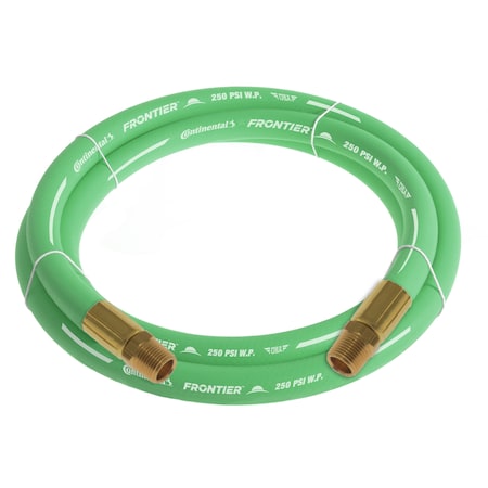 Continental 3/4" x 3' Green EPDM Rubber Air Hose, 300 PSI, 3/4" MNPT x MNPT HZG07530-03-11
